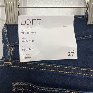 NWT LOFT Skinny Jeans. size 27/4 Petite.